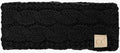 Zwarte Wollen Hoofdband Dames | Warme Winter Haarband Beanie | Gebreide Hoofdband