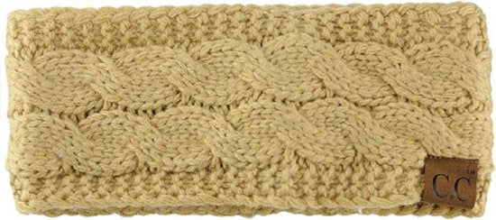 Beige Wollen Hoofdband Dames | Warme Winter Haarband Beanie | Gebreide Hoofdband