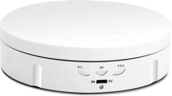 Elektrisch Draaiplateau Wit ⌀14,6cm | 360° | 3 Snelheden | Fotografie & Productvideo's
