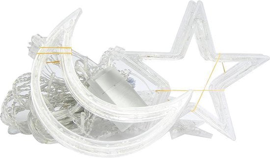 Sterrenhemel Lichtketting Maan & Sterren | Warm Licht | 1.5M | 8 Modi | Binnen & Buiten