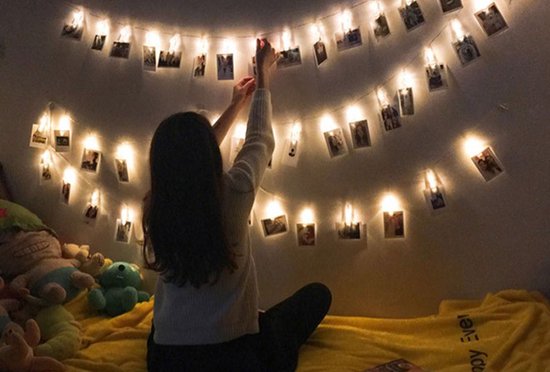 Fotoslinger met LED Verlichting | 6 Meter | 40 Knijpers | Warm Wit | Bruiloft & Decoratie