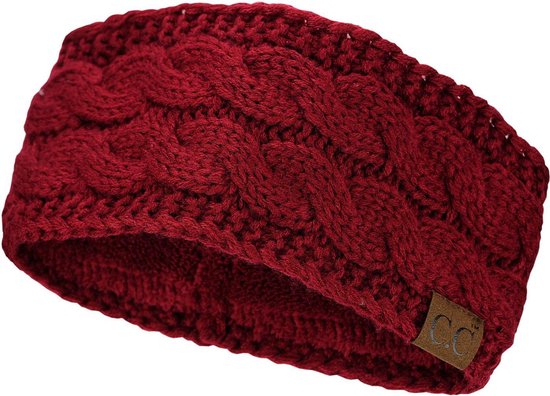 Rode Wollen Hoofdband Dames | Warme Winter Haarband Beanie | Gebreide Hoofdband