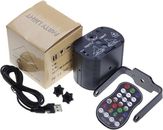 DJ Laser Lichtshow RGB | 60 Patronen | Stroboscoop | Geluidssensor | Afstandsbediening