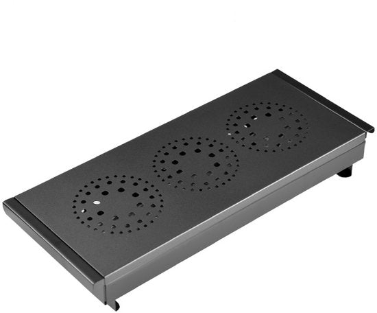 Warmhoudplaat Rechaud Zwart | 3 Branders | 43cm | Non-stick | Aluminium & RVS