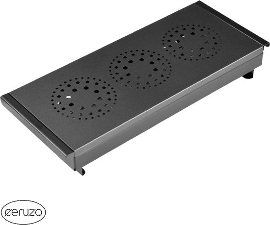 Warmhoudplaat Rechaud Zwart | 3 Branders | 43cm | Non-stick | Aluminium & RVS