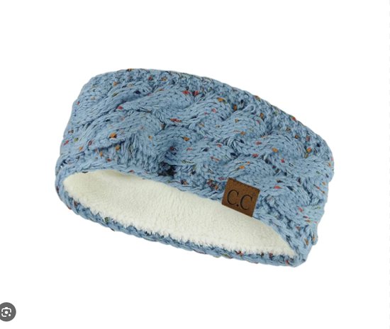 Confetti Mint Wollen Hoofdband Dames | Warme Winter Haarband Beanie | Gebreide Hoofdband