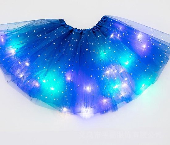 Lichtgevend LED Rokje Blauw | RGB Tutu met Verlichting | Volwassenen | Carnaval & Feest