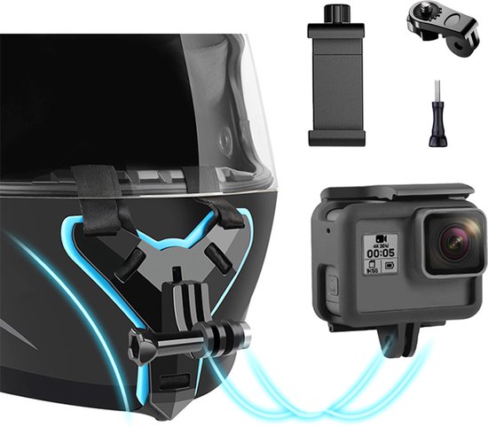Helm Mount Motor & Fiets | GoPro & Action Camera | 360° | Gratis Telefoonhouder