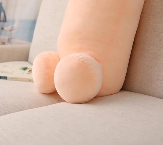 Penis Knuffel 1 Meter Bruin | Grappig Piemel Kussen | Vrijgezellenfeest Cadeau