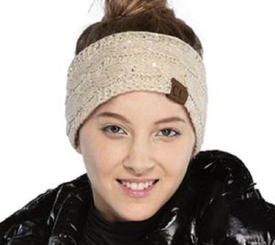 Licht Beige Wollen Hoofdband Dames | Warme Winter Haarband Beanie | Gebreide Hoofdband