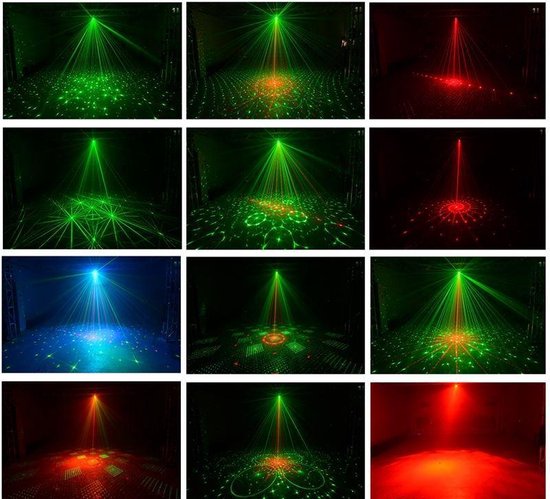 DJ Laser Lichtshow RGB | 60 Patronen | Stroboscoop | Geluidssensor | Afstandsbediening