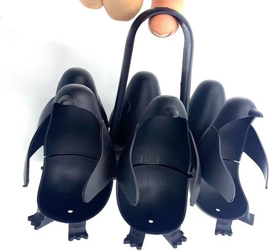 Pinguïn Eierdopjes Set van 6 Zwart | Eierhouder & Eierkoker | Grappig Ontbijt Cadeau