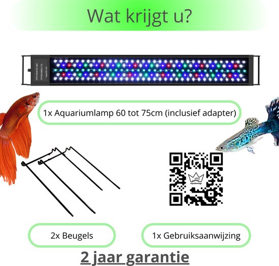 Aquarium LED Lamp 60-75cm | Dimbaar | Timer | 8 Kleuren | Zonsopkomst Simulatie | IP86