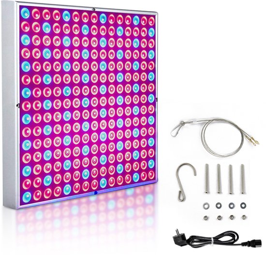 LED Groeilamp 45W Full Spectrum | 225 LEDs | Kweeklamp Groei & Bloei | 30x30cm Binnen