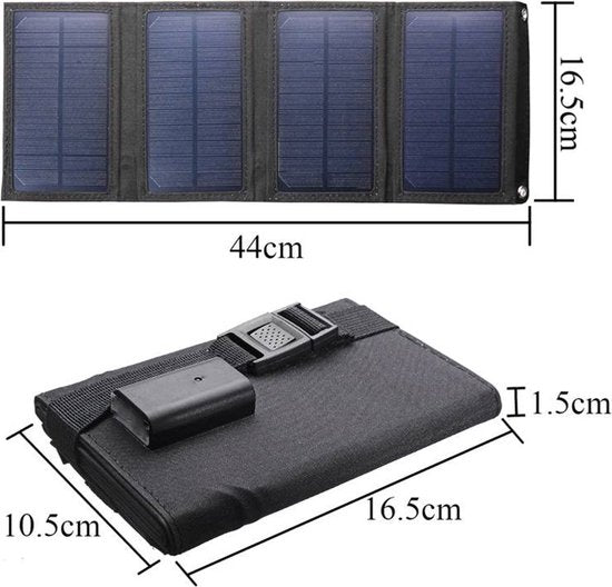 Opvouwbaar Zonnepaneel 20W | USB 5V | Waterdicht | Camping & Outdoor | Smartphone Opladen