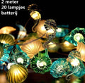 Lichtsnoer Schelpen | 2 Meter | 20 LED | Met Afstandsbediening | Tuin & Terras Decoratie