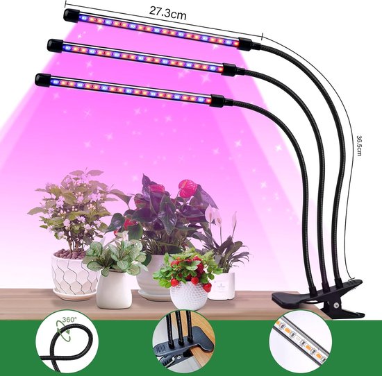 LED Kweeklamp voor Binnenplanten – Full Spectrum Groeilamp 40W met Timer