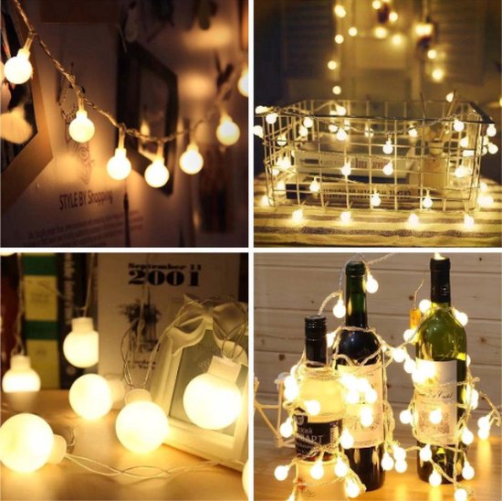 Fairy Lights Warm Wit | 1 Meter | 10 LED | Op Batterij | Sfeerverlichting Binnen & Buiten