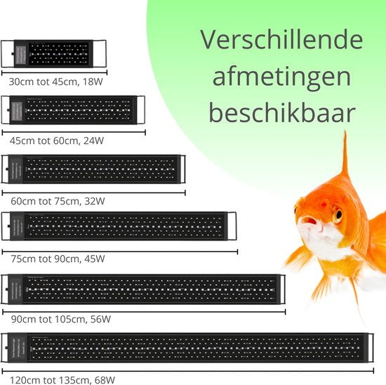 Aquarium LED Lamp 60-75cm | Dimbaar | Timer | 8 Kleuren | Zonsopkomst Simulatie | IP86