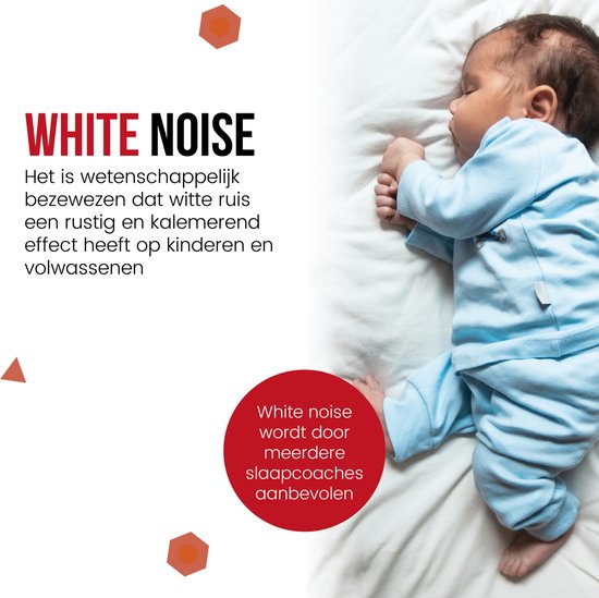 White Noise Machine Baby | 10 Geluiden | 36u Batterij | Amber Licht | Draadloos & Oplaadbaar