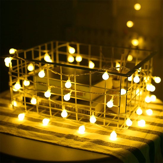 Fairy Lights Warm Wit | 1 Meter | 10 LED | Op Batterij | Sfeerverlichting Binnen & Buiten