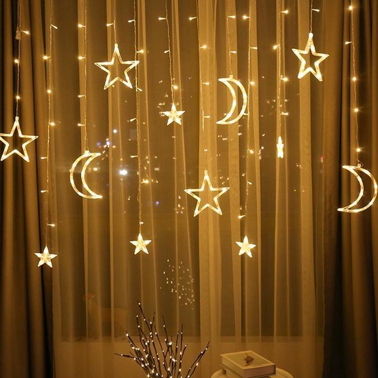 Sterrenhemel Lichtketting Maan & Sterren | Warm Licht | 1.5M | 8 Modi | Binnen & Buiten