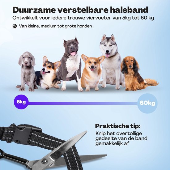 Anti Blafband Pro | Zonder Schok | Vibratie & Audio | Oplaadbaar | Kleine & Grote Honden