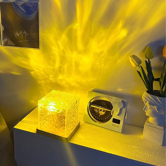 Kristallen Tafellamp Noorderlicht | Watergolf Projector | 16 Kleuren | USB | Tiktok Lamp
