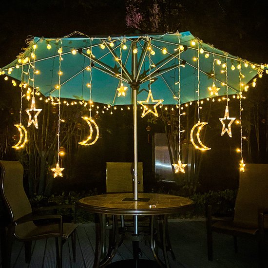 Sterrenhemel Lichtketting Maan & Sterren | Warm Licht | 1.5M | 8 Modi | Binnen & Buiten