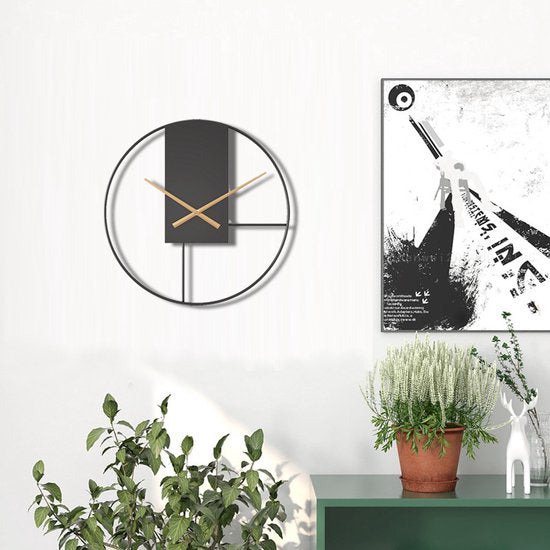 Minimalistische Metalen Wandklok Zwart ⌀40cm | Stil Sweep Uurwerk | Modern Design