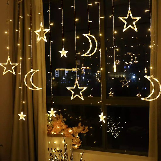 Sterrenhemel Lichtketting Maan & Sterren | Warm Licht | 1.5M | 8 Modi | Binnen & Buiten