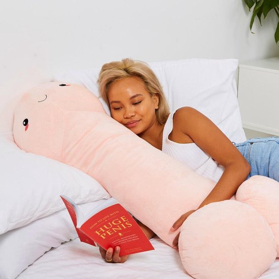 XXL Penis Knuffel 1 Meter | Grappig Piemel Kussen | Vrijgezellenfeest Cadeau | Crème Wit