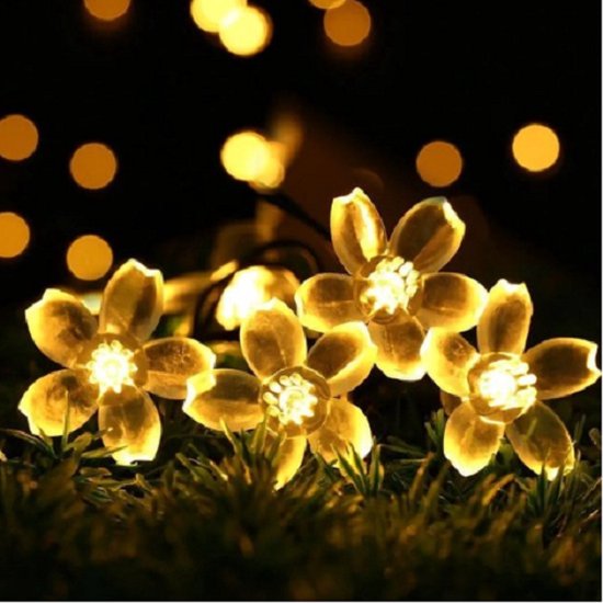 Bloemen Lichtslinger Warm Wit | 3 Meter | 20 LED | Op Batterij | Sfeerverlichting Binnen