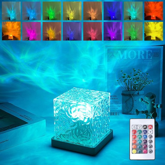 Kristallen Tafellamp Noorderlicht | Watergolf Projector | 16 Kleuren | USB | Tiktok Lamp