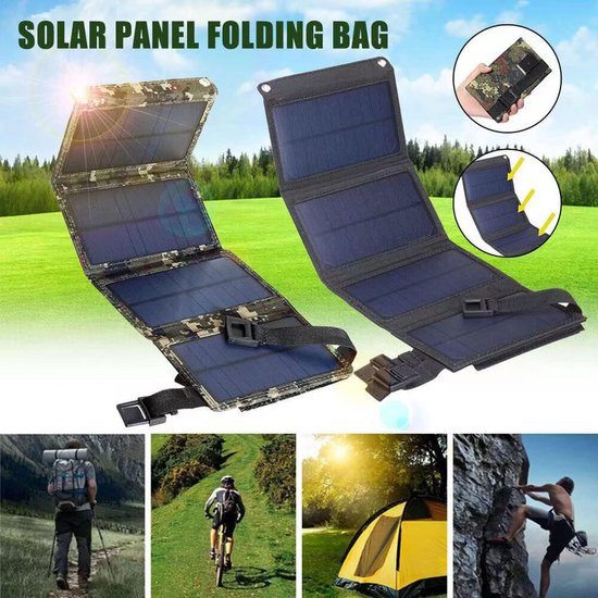 Opvouwbaar Zonnepaneel 20W | USB 5V | Waterdicht | Camping & Outdoor | Smartphone Opladen