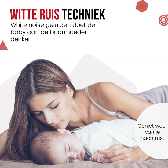 White Noise Machine Baby | 10 Geluiden | 36u Batterij | Amber Licht | Draadloos & Oplaadbaar