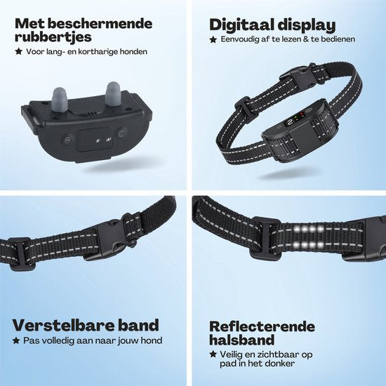 Anti Blafband Pro | Zonder Schok | Vibratie & Audio | Oplaadbaar | Kleine & Grote Honden