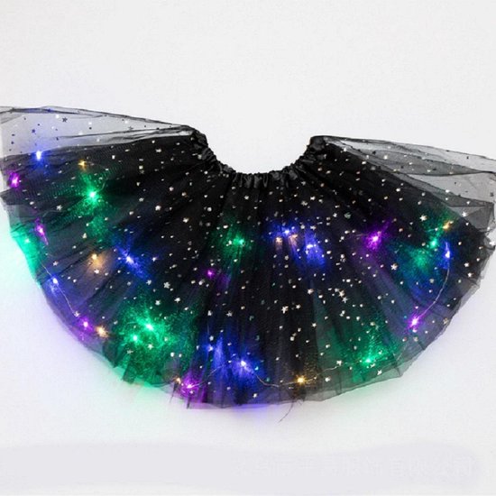 Lichtgevend LED Rokje Zwart | RGB Tutu met Verlichting | Volwassenen | Carnaval & Feest