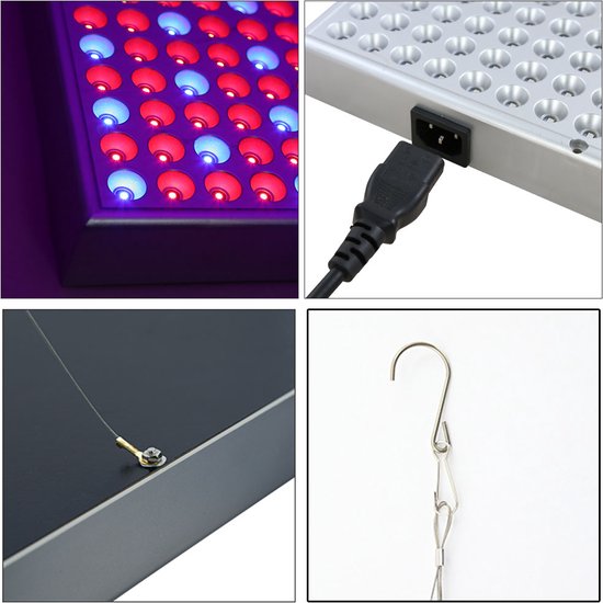 LED Groeilamp 45W Full Spectrum | 225 LEDs | Kweeklamp Groei & Bloei | 30x30cm Binnen