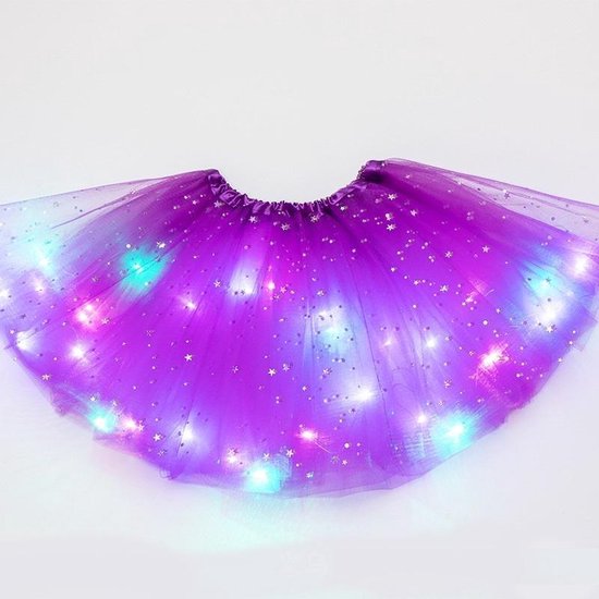 Lichtgevend LED Rokje Paars | RGB Tutu met Verlichting | Volwassenen | Carnaval & Feest