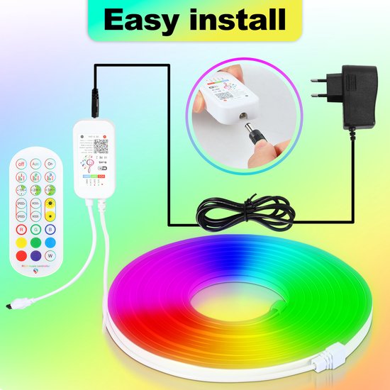 Neon LED Strip RGBIC 10 Meter | App & Alexa | Muziekmodus | 16 Mln Kleuren