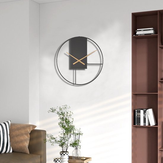 Minimalistische Metalen Wandklok Zwart ⌀40cm | Stil Sweep Uurwerk | Modern Design