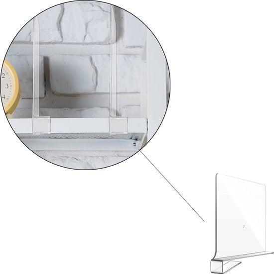 Plankverdeler Transparant – Set van 4 | Kledingkast & Plank Organizer | Geen Gereedschap
