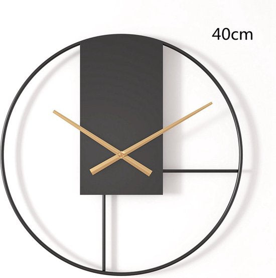 Minimalistische Metalen Wandklok Zwart ⌀40cm | Stil Sweep Uurwerk | Modern Design