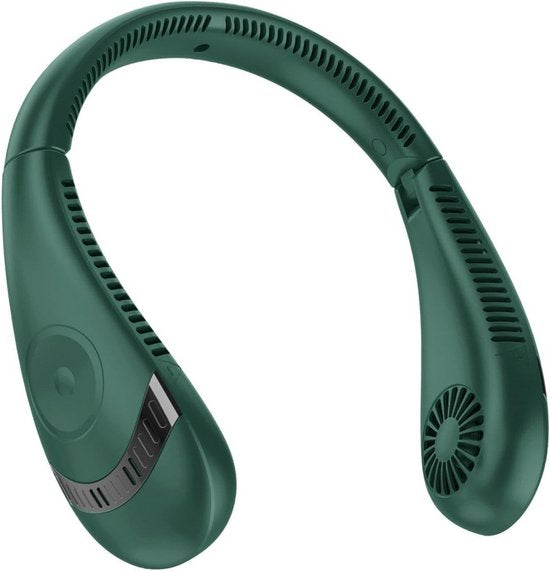 Nekventilator Deluxe Groen – Draadloos & Oplaadbaar – 5000mAh Batterij – LED Display – 5 Standen