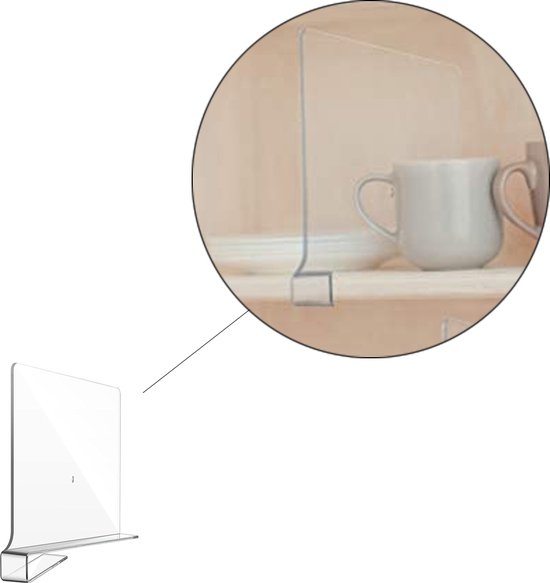 Plankverdeler Transparant – Set van 4 | Kledingkast & Plank Organizer | Geen Gereedschap