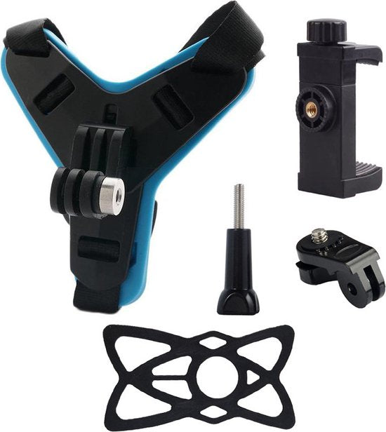 Helm Mount Motor & Fiets | GoPro & Action Camera | 360° | Gratis Telefoonhouder