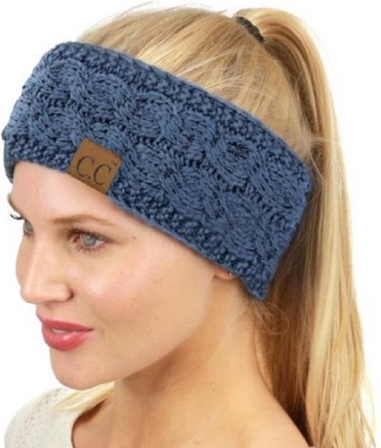 Teal Groene Wollen Hoofdband Dames | Warme Winter Haarband Beanie | Gebreide Hoofdband