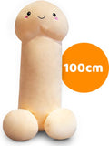 XXL Penis Knuffel 1 Meter | Grappig Piemel Kussen | Vrijgezellenfeest Cadeau | Crème Wit