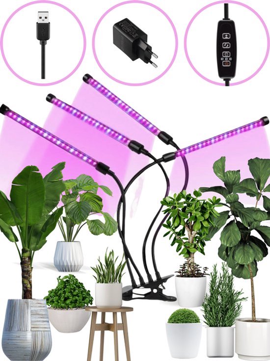 LED Kweeklamp voor Binnenplanten – Full Spectrum Groeilamp 40W met Timer